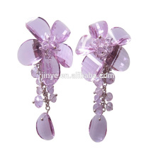 Handgemachte Kristall Blume Clip auf Anweisung Ohrringe für Party oder Shows